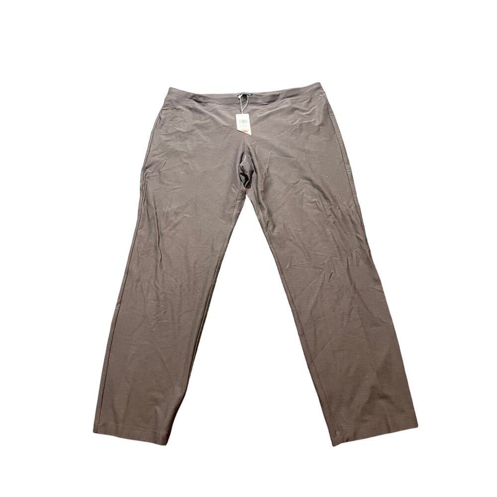 Eileen Fisher Washable Stretch Crepe Pant Slim‎ Ankle Size 1X NWT Cobblestone